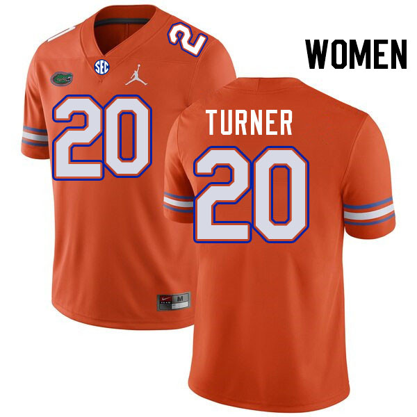 Women #20 Asa Turner Florida Gators College Football Jerseys Stitched-Orange